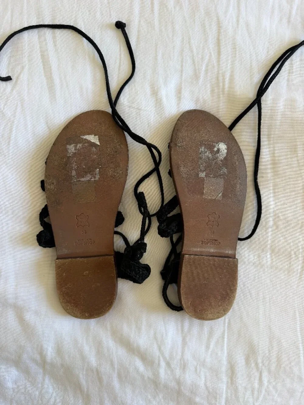 Topshop 'Farewell' Black Gladiator Sandals (sz 8)
